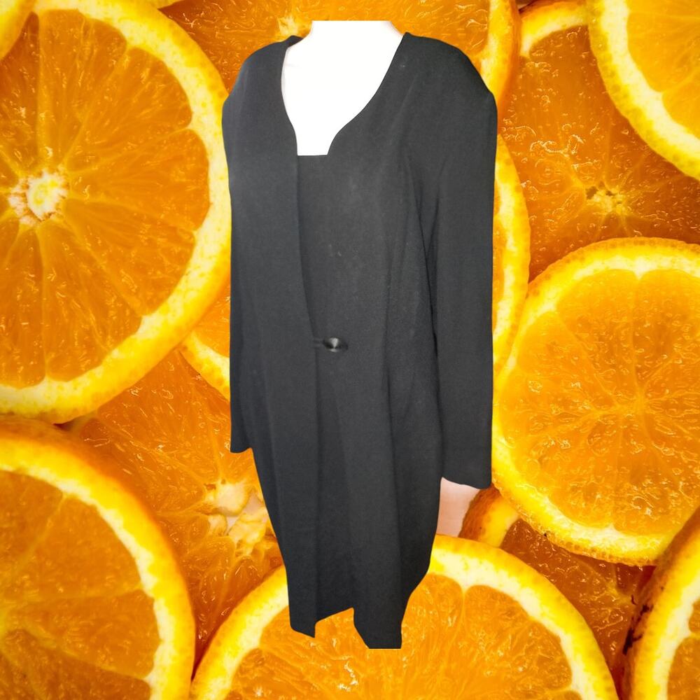 Evan Picone Black Long‎ Sleeve Dress Size 14